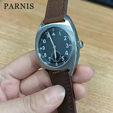 Parnis 36mm Black Dial Men Wristwatch Luminous Marks Automatic ST1701 Men Watch Mechanical Watches