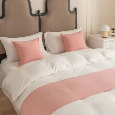 Luxury Homestay Cotton Linen Bed Tail Towel Modern Hotel Bed Flag Runner Wedding Room Bed Tail Pillo