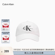Calvin Klein Jeans24秋季男女同款休闲ck刺绣纯棉鸭舌帽棒球帽礼物4G5040G YAF-月光白 OS