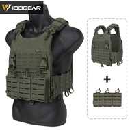 IDOGEAR LSR Tactical Vest with 556 Triple Mag Pouch Quick Release Buckle Laser Cut Plate Carrier wit