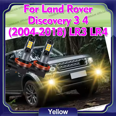 2x LED Fog Lights Yellow Lamp H8 H11 For Land Rover Discovery 3 4 LR3 LR4 2004-2018 Freelander 1 2 3