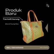 Tote bag, Tote bag, solder bag, Young Woo brand, bird skin motif, preloved bag