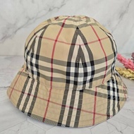 BURBERRY 巴寶莉  經典格紋漁夫帽(典藏米)~近新品閒置品