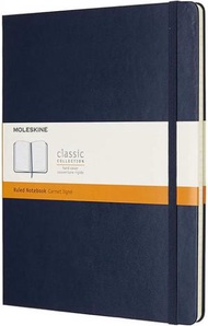 MOLESKINE - Moleskine 經典硬皮記事本 XL型 橫間 寶石藍 Sapphire Blue