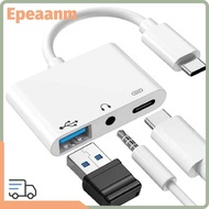 EPEAAMY Type-C to 3.5m 3 in 1 Tablet Headphone Data Transmission