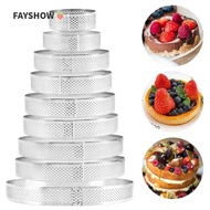 FAYSHOWSG Cake Mold DIY Perforated Stainless Steel Circle Mould