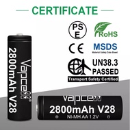 🏅SgReady📦Fast🚚- Vapcell V28 AA 2800mah NiMH 1.2V Rechargeable Battery