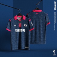 KOREA ASIAN CUP Jersey Viral Ootd Tiktok Murah Berkolar Jersey Kpm SVG JTT Football Shirt Short Slee