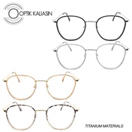 Frame kacamata pria wanita bulat titanium PC full frame korea 3015