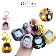GANTUNGAN CAT BEAR ASTRONAUTS KEYCHAIN WITH NIGHT LAMP MULTIFUNCTION CAT BEAR