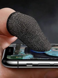 1對遊戲手指套，觸控式防汗防滑透氣手指套工具，適用於手機遊戲