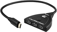 HDMI 2.1 Splitter HDMI Switch 8k 60Hz 4K 120Hz 3 in 1 Out 4;4;4 RGB HDMI Switcher Selector Box 48Gbps with Pigtail Cable for PS4/5 Roku Xbox TV Monitor Projector (8K 3in 1out)