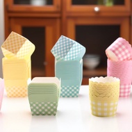 Round Baking High Temperature Resistant cupcake cupcake Cup Mori Series Grid Muffin cupcake cupcake 