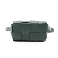 【二手】Bottega BOTTEGA VENETA腰包、斜背包、卡帶腰包、Maxi Intrecciato 編織款，668572，深綠色皮革卡帶腰包