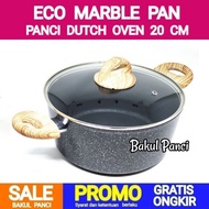 20 CM CASSEROLE POT + LID - YOSHIKAWA DUTCH OVEN MARBLE - POT PAN - CERAMIC GRANITE COATING