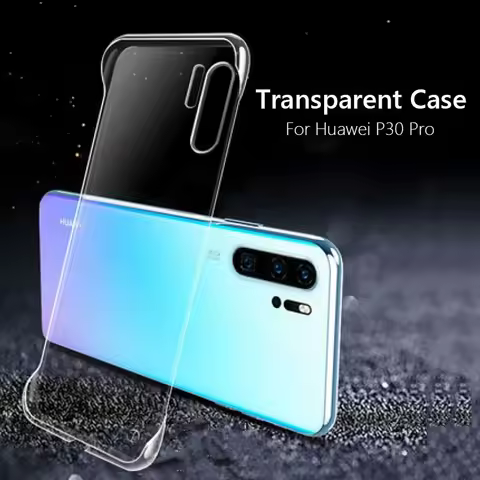 Frameless Slim Clear Hard Back Cover Case On For Huawei P30 Pro P30 Lite New Edition ShockProof Coqu