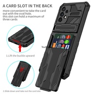 Casing Samsung Galaxy A32 Case Samsung A14 Case Samsung A24 Case Samsung A04 Case Samsung S23 FE Case Samsung A31 Case Samsung A51 Case Samsung M13 Case Shockproof Bracket Card Slot Hybrid Armor Holder Stand Phone Cover Cassing Cases Case