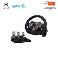 Logitech G29 Driving Force Racing Wheel and Floor Pedals Real Force Feedback Stainless Steel Paddle Shifters Leather Steering Wheel Cover for PS5 PS4 PC Mac - Black