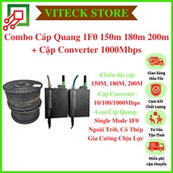 Combo 150m 180m 200m Pre-pressed 1F0 fiber optic cable with 2 FC heads + HTB-GS-03 AB 100/1000Mbps c