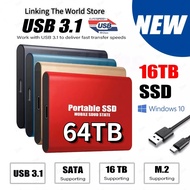 Flash Memory USB 3.1 SSD 16TB 30TB 60TB SSD Type-C Hard Drive 500GB 8TB Portable HDD External SSD Hard Drive for Laptop Desktop