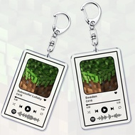 Minecraft Spotify Acrylic Pixel Game C418 Sweden Subwoofer Lullaby keychain to decorate backpacks, b