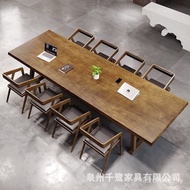 Staff Work Training Table Company Mi Computer Desk 3 Large Simple Office Log Long Table Solid Wood C