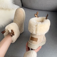 winter boots boots women Real Rabbit Fur Snow Boots Women's 2025 New Winter Fur One-piece Fleece Thi