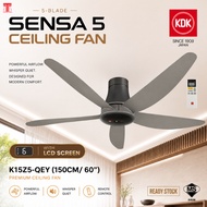 KDK Remote Control Ceiling Fan With LCD Screen / KDK 5-Blade Ceiling Fan / Model: K15Z5