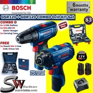 COMBO BOSCH GSR120 + GDR120 12V Cordless Drill/Driver COMBO KIT + Carrying Case, Bosch 83pcs V-LINE Set GSR 120 GDR 120
