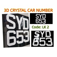New Design (Code: LK 2) Nombor Kereta 3D Krystal / 3D Crystral Car Number Plate / 3D Crystral Fancy 