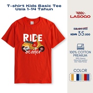 Lasogo Children's T-shirt Distro Motif Riders Scootter Basic T-shirt Ages 1-14 Years Cotton Combed 3