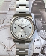 Rolex Air King  3 6 9 銀面 34MM 114200