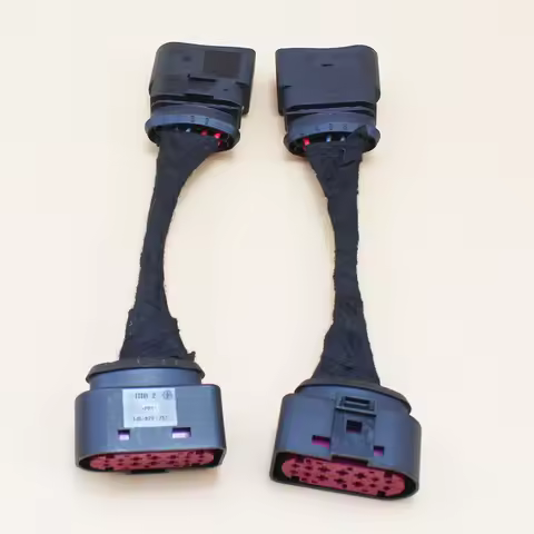 Car Styling 2PCS Xenon Headlight 10 to 14 Pin Wiring Harness Connector Plug Adapter fit for VW Golf 