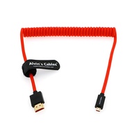 Alvin's Cables 8K 2.1 Micro-HDMI to Full HDMI Braided Coiled-Cable for Atomos-Ninja-V 4K-60P Record
