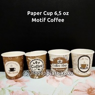 paper cup 65 oz / gelas kertas kopi / jasuke | putih polos 6 oz - motif coffee