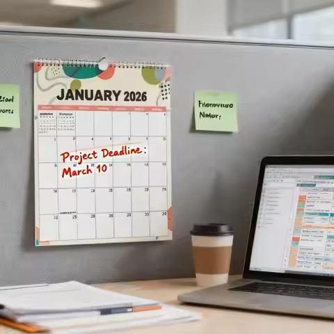 2026 Wall Calendar Planner 12-Month Goal Tracking Decorative Poster Large Family Schedule Organizer 