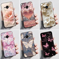 Printed Phone Case For Oukitel C59 / C59 PRO Soft Silicone Black Shell Cover Cute Flower Cartoon Cas