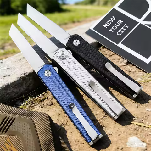 7083 Survival Folding Knife 8Cr13MoV Blade 420 Steel Handle Multifunctional Camping Outdoor Fishing 