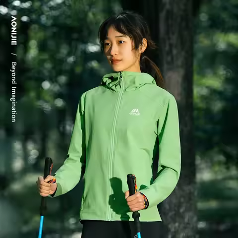 AONIJIE Women Outdoor Sports Hooded Jackets Windproof Running Jacket Hiking Mountaineering Camping W
