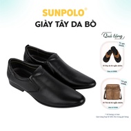 SUNPOLO premium cowhide men's dress shoes with pointed toe, 2.5cm high sole - SPH264