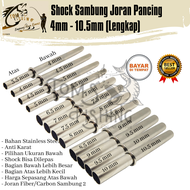 Shock Sok Sambung 2 Joran Fiber / Carbon Stainless Steel (35mm - 10.5mm) Sepasang Anti Karat - Toms 