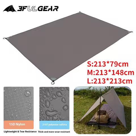 3F UL GEAR Tent Ground Sheet Floor Cloth Waterproof 15D Nylon 210T Polyester Taffeta Camping Picnic 