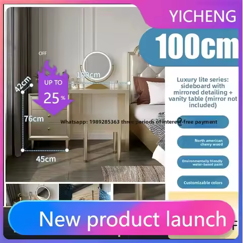 A2-5 Bedroom Solid Wood Dressing Table Storage Chest Bedside Bed End Dressing Makeup Table