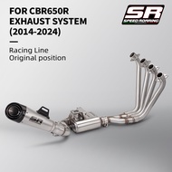 60mm Exhaust MotorcycleSystem Front Link Pipe Slip OnMuffler For CB650F CB650R CBR650 CBR650F 2014 -