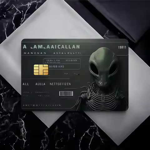 Vintage UFO Credit Card Debit Card Waterproof Sticker Bank Bus Card Protective Film Sticker