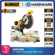 DEWALT DWS780 SLIDE COMPOUND MITRE SAW 1675W 1900-3800RPM 305MM 24.8KG