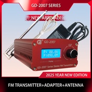 FM Transmitter 0-7W Adjustable 76-96MHz Stereo PLL Broadcast Station FM Transmitter+antenna+adapter