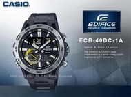 CASIO EDIFICE 卡西歐 ECB-40DC-1A 智慧藍牙 黑鋼錶帶 防水100米 ECB-40 國隆手錶專賣