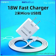 Samushun OPPO 18W Fast Charger Micro USB Data Cable 1M/2M Fast Charging Set Compatible with OPPO A93