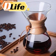 D.life Coffee Maker Set, Heat Resistant Glass Carafe Hand Drip Filter Coffee Maker with Handle and Scale